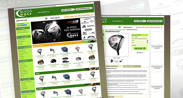 Blind9Golf Custom Website Design