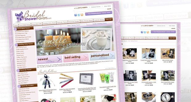 BridalShowerFavors Custom Website Design