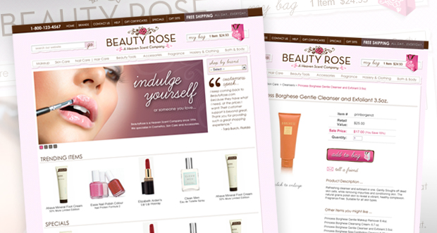 BeautyRose.com Custom Website Design
